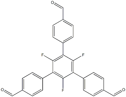 2',4',6'-trifluoro-5'-(4-formylphenyl)-[1,1':3',1''-terphenyl]-4,4''-dicarbaldehyde Struktur