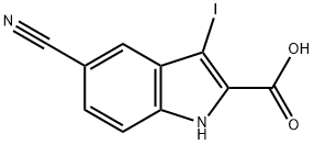 5-cyano-3-iodo-1H-indole-2-carboxylic acid Struktur