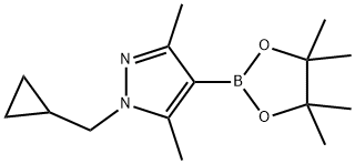 1-Cyclopropylmethyl-3,5-dimethyl-4-(4,4,5,5-tetramethyl-[1,3,2]dioxaborolan-2-yl)-1H-pyrazole Struktur