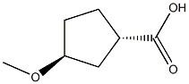 (1S,3S)-3-methoxycyclopentane-1-carboxylic acid Struktur