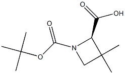 (2R)-1-[(tert-butoxy)carbonyl]-3,3-dimethylazetidine-2-carboxylic acid Struktur