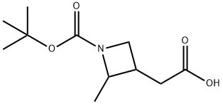 2-{1-[(tert-butoxy)carbonyl]-2-methylazetidin-3-yl}acetic acid Struktur