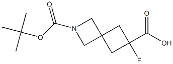 2-(tert-butoxycarbonyl)-6-fluoro-2-azaspiro[3.3]heptane-6-carboxylic acid Struktur