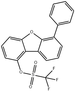 Methanesulfonic acid, 1,1,1-trifluoro-, 6-phenyl-1-dibenzofuranyl ester Struktur