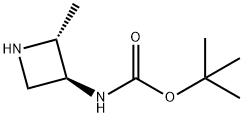 Carbamic acid,N-[(2R,3S)-2-methyl-3-azetidinyl]-, 1,1-dimethylethyl ester Struktur