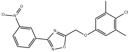 5-[(4-chloro-3,5-dimethylphenoxy)methyl]-3-(3-nitrophenyl)-1,2,4-oxadiazole Struktur