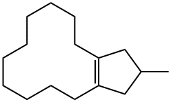 2-methyl-2,3,4,5,6,7,8,9,10,11,12,13-dodecahydro-1H-cyclopentacyclododecene Struktur