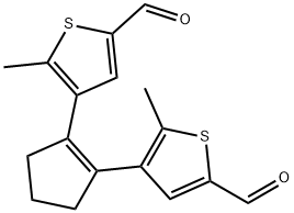 4,4'-(cyclopent-1-ene-1,2-diyl)bis(5-methylthiophene-2-carbaldehyde) Struktur