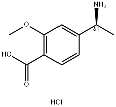 4-((1S)-1-AMINOETHYL)-2-METHOXYBENZOIC ACID HYDROCHLORIDE Struktur