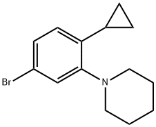 1-(5-bromo-2-cyclopropylphenyl)piperidine Struktur