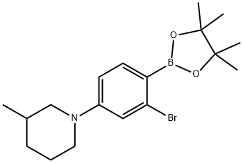 2-Bromo-4-(3-methylpiperidin-1-yl)phenylboronic acid pinacol ester Struktur