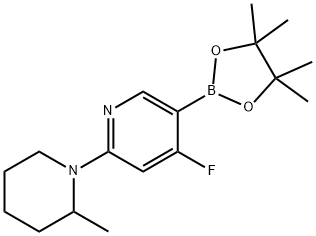 4-Fluoro-2-(2-methylpiperidin-1-yl)pyridine-5-boronic acid pinacol ester Struktur