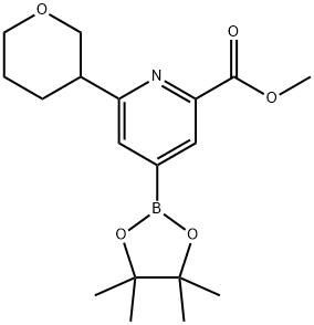 methyl 6-(tetrahydro-2H-pyran-3-yl)-4-(4,4,5,5-tetramethyl-1,3,2-dioxaborolan-2-yl)picolinate Struktur