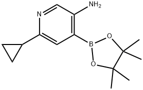 3-Amino-6-(cyclopropyl)pyridine-4-boronic acid pinacol ester Struktur