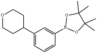 4,4,5,5-tetramethyl-2-(3-(tetrahydro-2H-pyran-4-yl)phenyl)-1,3,2-dioxaborolane Struktur