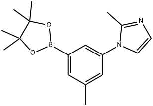 2-methyl-1-(3-methyl-5-(4,4,5,5-tetramethyl-1,3,2-dioxaborolan-2-yl)phenyl)-1H-imidazole Struktur