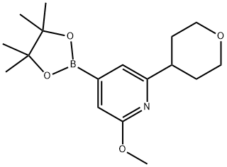 2-Methoxy-6-(oxan-4-yl)pyridine-4-boronic acid pinacol ester Struktur