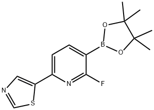 2-Fluoro-6-(thiazol-5-yl)pyridine-3-boronic acid pinacol ester Struktur