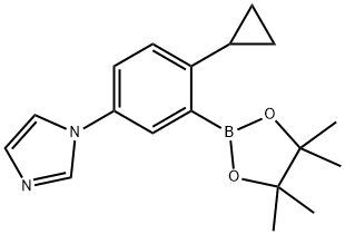 2-Cyclopropyl-5-(imidazol-1-yl)phenylboronic acid pinacol ester Struktur