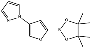 4-(1H-Pyrazol-1-yl)furan-2-boronic acid pinacol ester Struktur