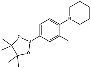 3-Fluoro-4-(piperidin-1-yl)phenylboronic acid pinacol ester Struktur