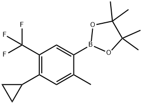 2-Methyl-5-trifluoromethyl-4-cyclopropylphenylboronic acid pinacol ester Struktur