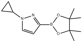 1-cyclopropyl-3-(4,4,5,5-tetramethyl-1,3,2-dioxaborolan-2-yl)-1H-pyrazole Struktur