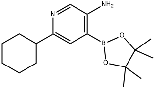 3-Amino-6-(cyclohexyl)pyridine-4-boronic acid pinacol ester Struktur