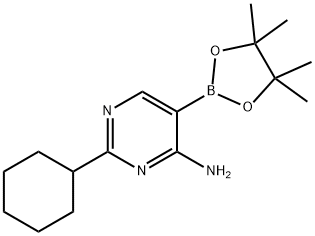 4-Amino-2-(cyclohexyl)pyrimidine-5-boronic acid pinacol ester Struktur