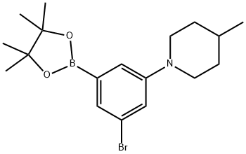 3-Bromo-5-(4-methylpiperidin-1-yl)phenylboronic acid pinacol ester Struktur