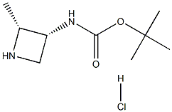 tert-butyl N-[(2R,3R)-2-methylazetidin-3-yl]carbamate hydrochloride Struktur