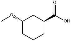 (1S,3S)-3-methoxycyclohexane-1-carboxylic acid Struktur