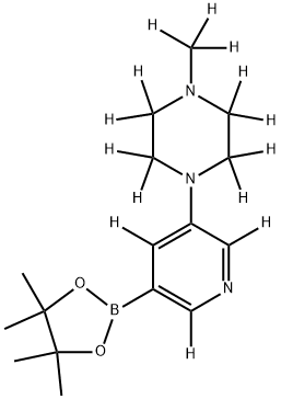 1-(methyl-d3)-4-(5-(4,4,5,5-tetramethyl-1,3,2-dioxaborolan-2-yl)pyridin-3-yl-2,4,6-d3)piperazine-2,2,3,3,5,5,6,6-d8 Struktur