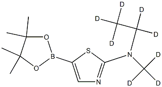 N-(ethyl-d5)-N-(methyl-d3)-5-(4,4,5,5-tetramethyl-1,3,2-dioxaborolan-2-yl)thiazol-2-amine Struktur