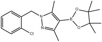 1-(2-Chlorobenzyl)-3,5-dimethyl-4-(4,4,5,5-tetramethyl-[1,3,2]dioxaborolan-2-yl)-1H-pyrazole Struktur