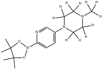 1-(methyl-d3)-4-(6-(4,4,5,5-tetramethyl-1,3,2-dioxaborolan-2-yl)pyridin-3-yl)piperazine-2,2,3,3,5,5,6,6-d8 Struktur