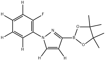 1-(2-fluorophenyl-3,4,5,6-d4)-3-(4,4,5,5-tetramethyl-1,3,2-dioxaborolan-2-yl)-1H-pyrazole-4,5-d2 Struktur