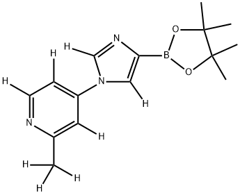 2-(methyl-d3)-4-(4-(4,4,5,5-tetramethyl-1,3,2-dioxaborolan-2-yl)-1H-imidazol-1-yl-2,5-d2)pyridine-3,5,6-d3 Struktur