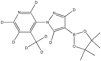 4-(methyl-d3)-3-(4-(4,4,5,5-tetramethyl-1,3,2-dioxaborolan-2-yl)-1H-pyrazol-1-yl-3,5-d2)pyridine-2,5,6-d3 Struktur