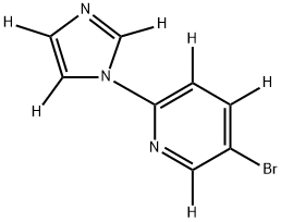 5-bromo-2-(1H-imidazol-1-yl-d3)pyridine-3,4,6-d3 Struktur