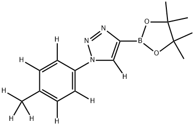 1-(4-(methyl-d3)phenyl-2,3,5,6-d4)-4-(4,4,5,5-tetramethyl-1,3,2-dioxaborolan-2-yl)-1H-1,2,3-triazole-5-d Struktur