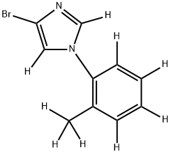 4-bromo-1-(2-(methyl-d3)phenyl-3,4,5,6-d4)-1H-imidazole-2,5-d2 Struktur