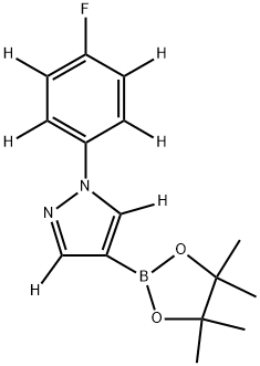 1-(4-fluorophenyl-2,3,5,6-d4)-4-(4,4,5,5-tetramethyl-1,3,2-dioxaborolan-2-yl)-1H-pyrazole-3,5-d2 Struktur