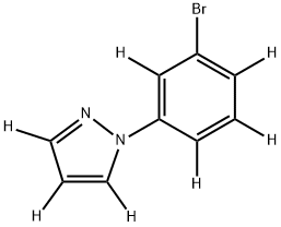 1-(3-bromophenyl-2,4,5,6-d4)-1H-pyrazole-3,4,5-d3 Struktur