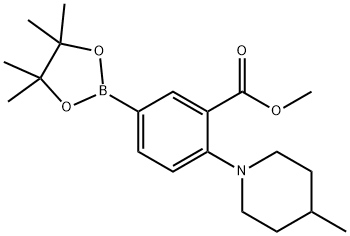 methyl 2-(4-methylpiperidin-1-yl)-5-(4,4,5,5-tetramethyl-1,3,2-dioxaborolan-2-yl)benzoate Struktur