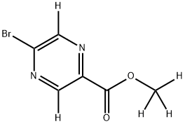 methyl-d3 5-bromopyrazine-2-carboxylate-3,6-d2 Struktur