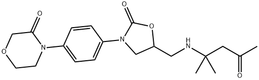 (S)-4-(4-(5-(((2-methyl-4-oxopentan-2-yl)amino)methyl)-2-oxooxazolidin-3-yl)phenyl)morpholin-3-one Struktur