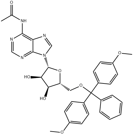 N6-acetyl-5'-O-(4,4'-dimethoxytrityl)adenosine Struktur