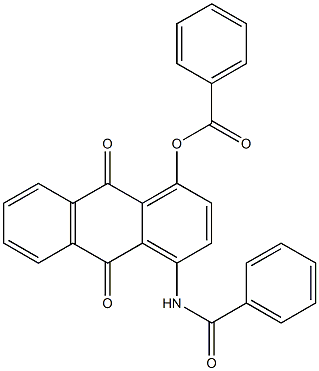 4-(benzoylamino)-9,10-dioxo-9,10-dihydro-1-anthracenyl benzoate Struktur