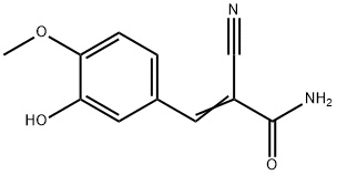 2-cyano-3-(3-hydroxy-4-methoxyphenyl)acrylamide Struktur